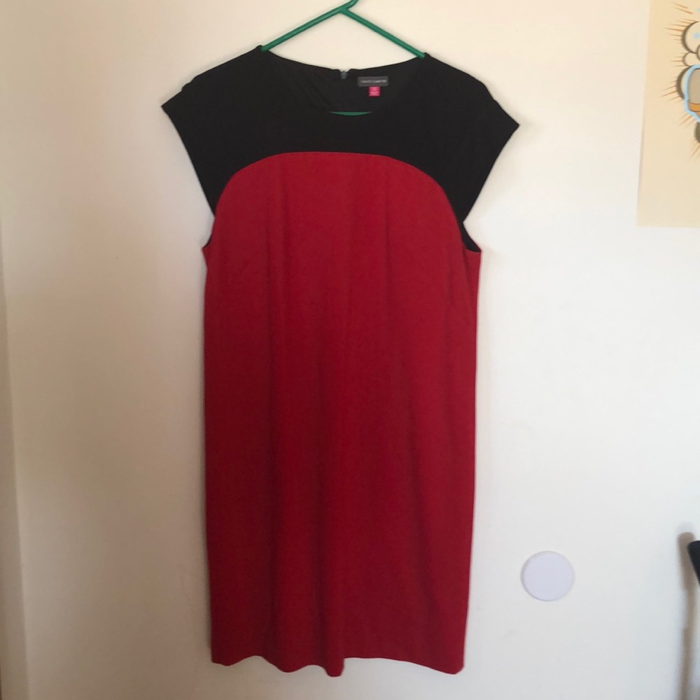 Vince Camuto red/black cocktail/work dress size 10